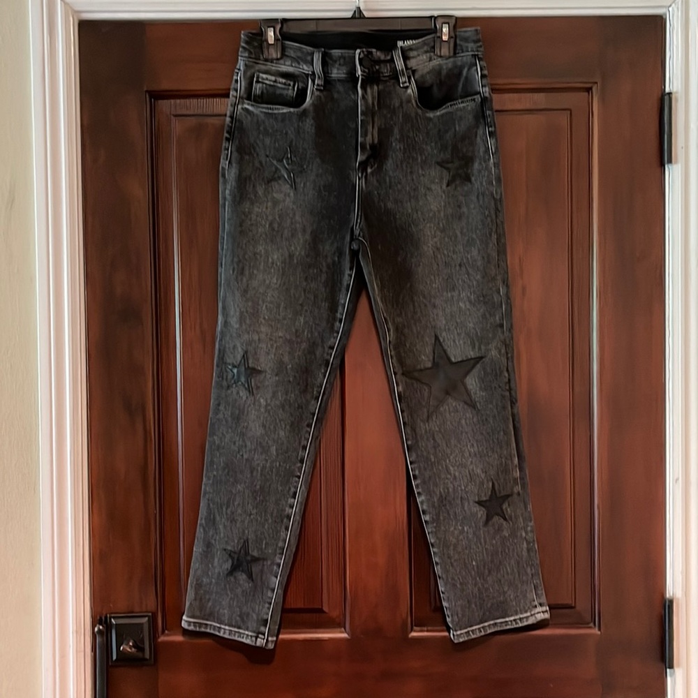 BLANKNYC Black Madison Crop Jeans w/Stars Size 29